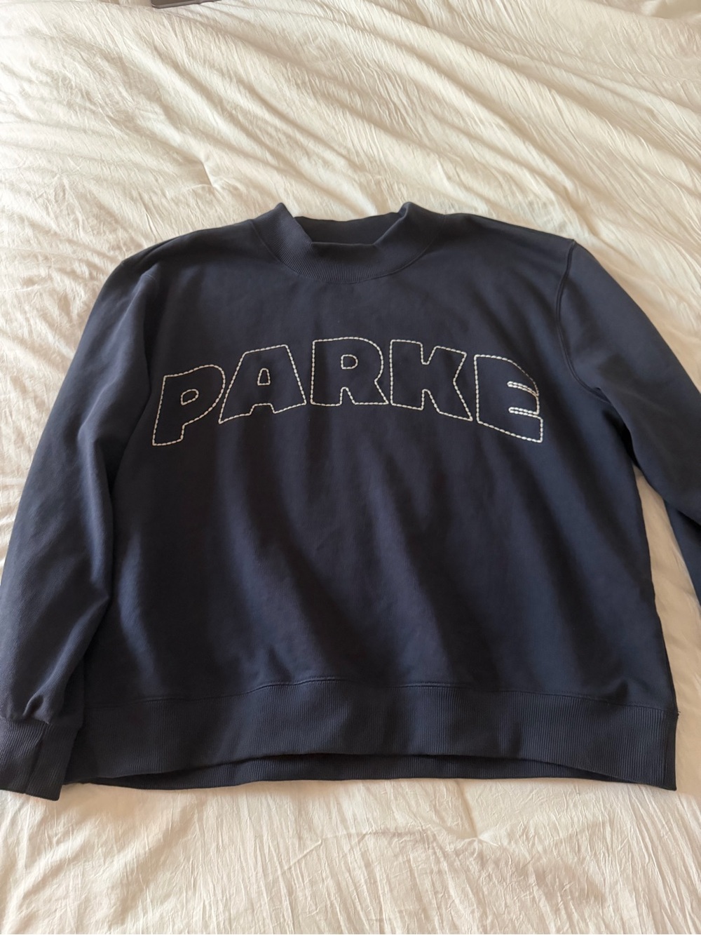 PARKE Navy Crewneck MOCKNECK
